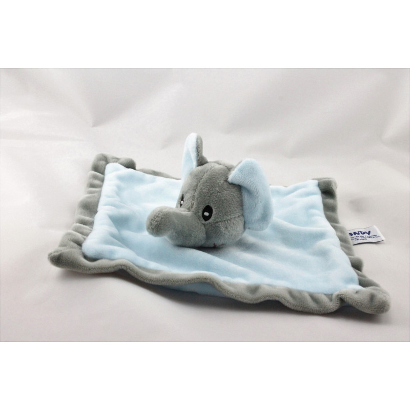 Doudou plat éléphant bleu gris SANDY