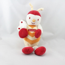 Doudou abeille papillon blanc rouge orange jaune BERLINGOT
