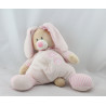 Doudou musical lapin rose fleurs BOUT'CHOU BOUTCHOU BOUTCHOU