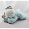 Doudou musical ours blanc bleu tortue TEX