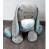 Doudou chien gris bleu Arthur et Lola BEBISOL 