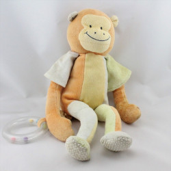 Doudou singe rouge bleu SUCRE D'ORGE