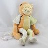 Doudou singe rouge bleu SUCRE D'ORGE