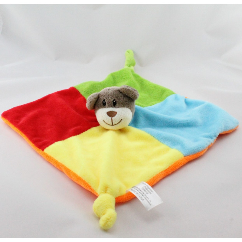 Doudou plat ours bleu jaune vert rouge orange ZEEMAN