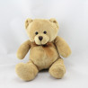 Doudou ours beige noeud marron SYSTEME U