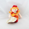 Doudou et compagnie clown orange rouge mouchoir do ré mi fa