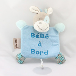Doudou ane cheval bleu gris BEBE A BORD NATTOU