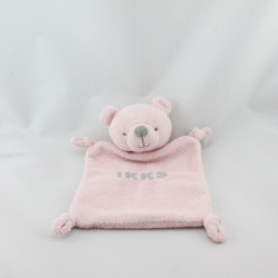 Doudou plat ours rose gris JUST IKKS