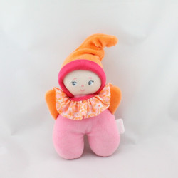 Doudou hochet lutin poupée rose orange rouge COROLLE 