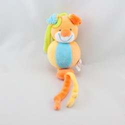 Doudou vibrant chien orange bleu vert jaune NATTOU