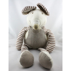 Grand Doudou et compagnie souris Nature rayé beige marron 