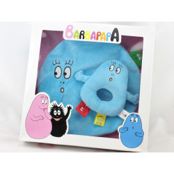 Doudou plat rond Barbapapa bleu Barbibul étiquette JEMINI Neuf