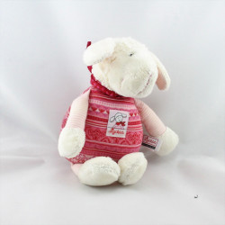Doudou musical mouton blanc rose rouge SIGIKID
