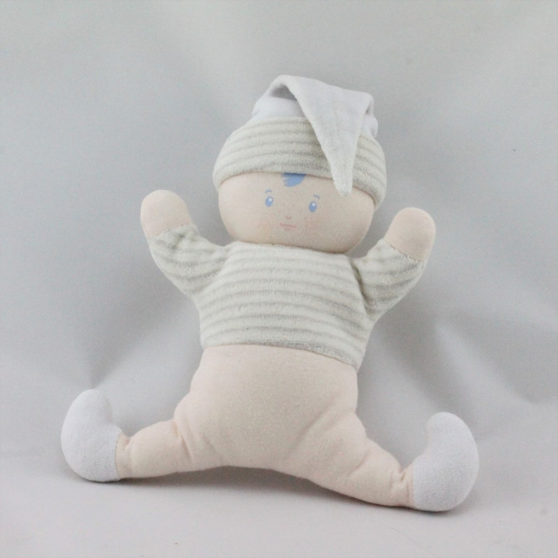 Doudou lutin garçon écru beige hochet COROLLE