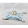 Doudou plat ours bleu rayé beige MES PETITS CAILLOUX CMP