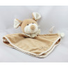 Doudou plat souris beige blanc CHARLY ET CIE