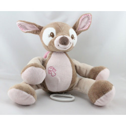 Doudou musical faon biche Rosy marron rose NATTOU 