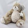 Doudou peluche ours beige blanc bonnet à pois étoile LOUISE MANSEN