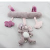 Mobile Arche d'activités doudou souris mauve rose fleurs NOUKIE'S