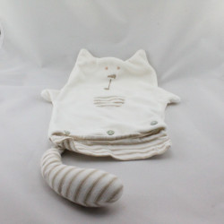 Doudou plat range pyjama blanc rayé beige SERGENT MAJOR 