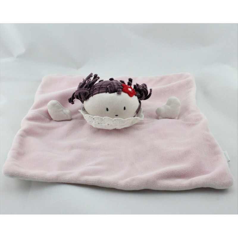 Doudou plat poupée rose JACADI