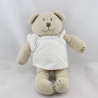 Doudou ours beige pull blanc tricot JACADI