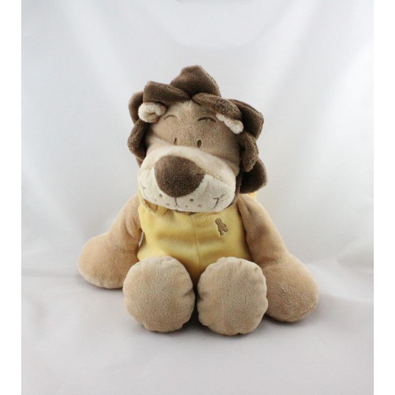 Doudou lion beige marron jaune BABOUM NOUKIE'S 25 cm