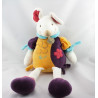 Doudou et compagnie souris Hawai blanche jaune violet bleu rose 