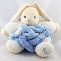 Doudou lapin plume blanc bleu KALOO