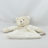 Doudou plat ours beige blanc TIAMO COLLECTION