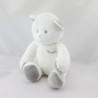 Doudou ours blanc gris Musti de Mustela