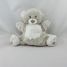 Doudou plat marionnette ours beige blanc TEX BABY 