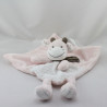 Doudou plat vache rose blanc rayé echarpe marron SIMBA TOYS NICOTOY