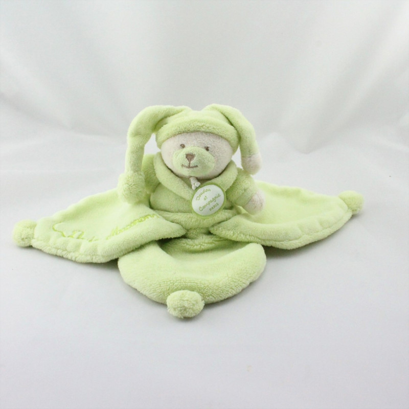 Doudou et compagnie plat ours Douceur Macaron vert pistache