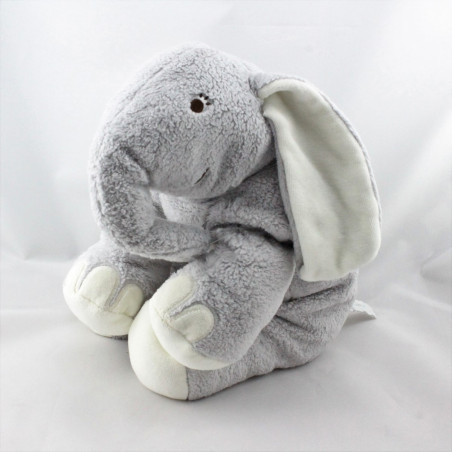Doudou éléphant gris blanc HAPPY HORSE