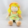 Doudou poupée fille vert orange nattes jaune ANNA CLUB PLUSH