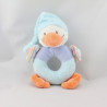 Doudou hochet canard blanc bleu orange NATTOU