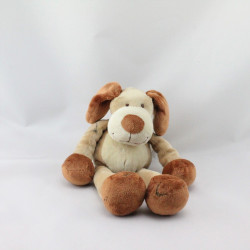Doudou chien beige marron NICOTOY 22 cm 