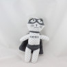 Doudou chat blanc gris super héros IKKS