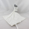 Doudou plat lapin blanc rayé gris mouchoir BOUCHARA COLLECTION EURODIF
