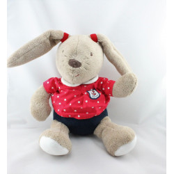 Doudou lapin beige rouge bleu marine Ocean Club BABYSUN