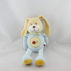 Doudou chien lapin bleu ciel escargot brodé TEX