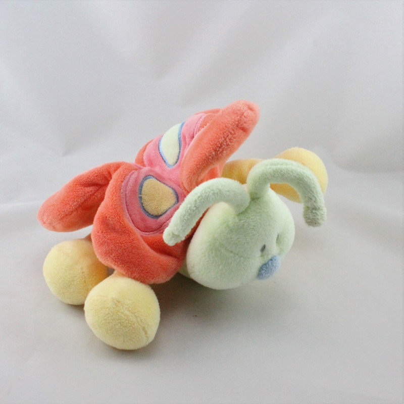Doudou papillon vert jaune rouge rose KIABI