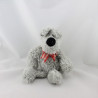 Doudou chien gris noeud rouge JELLYCAT