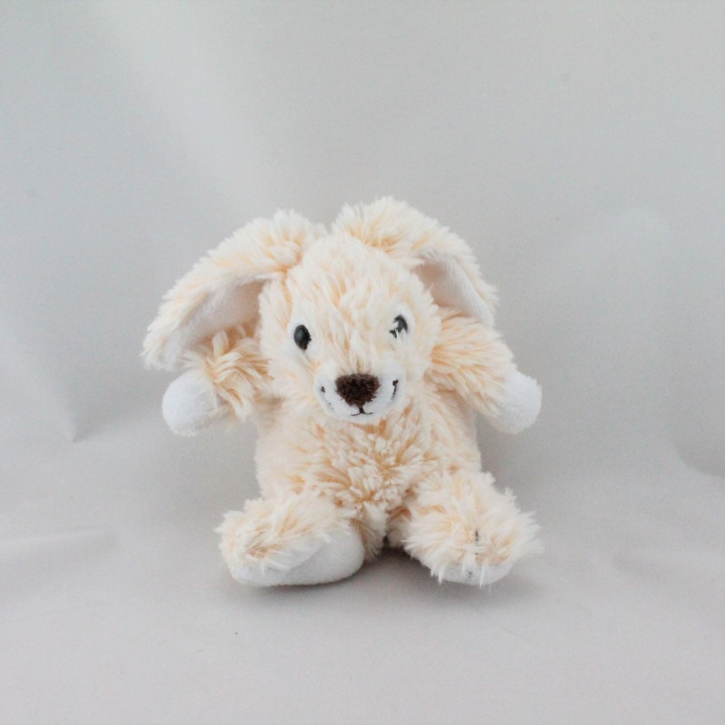 Doudou lapin marron blanc couché GIPSY