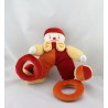 Doudou Clown rouge orange balle anneau Sucre d'orge