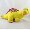 Ancienne peluche dinosaure jaune rose FISHER PRICE 1992 Vintage rare