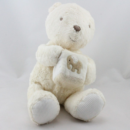 Doudou musical ours blanc écru cube MARKS & SPENCER