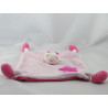 Doudou plat girafe vache rose fleur BAWI