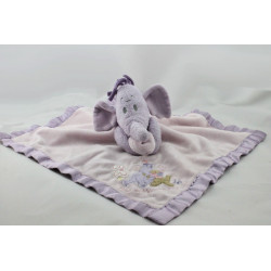 Doudou plat couverture rose satin Winnie l'ourson Disney